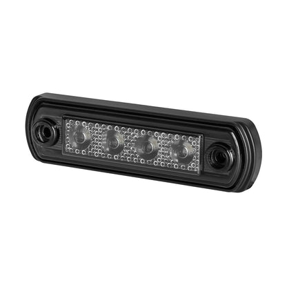 Black LED light bar on a white background